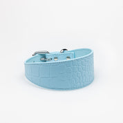 Babyblå Croco Hundhalsband Bred