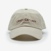 Beige Jeanskeps - Crazy Cat Lady