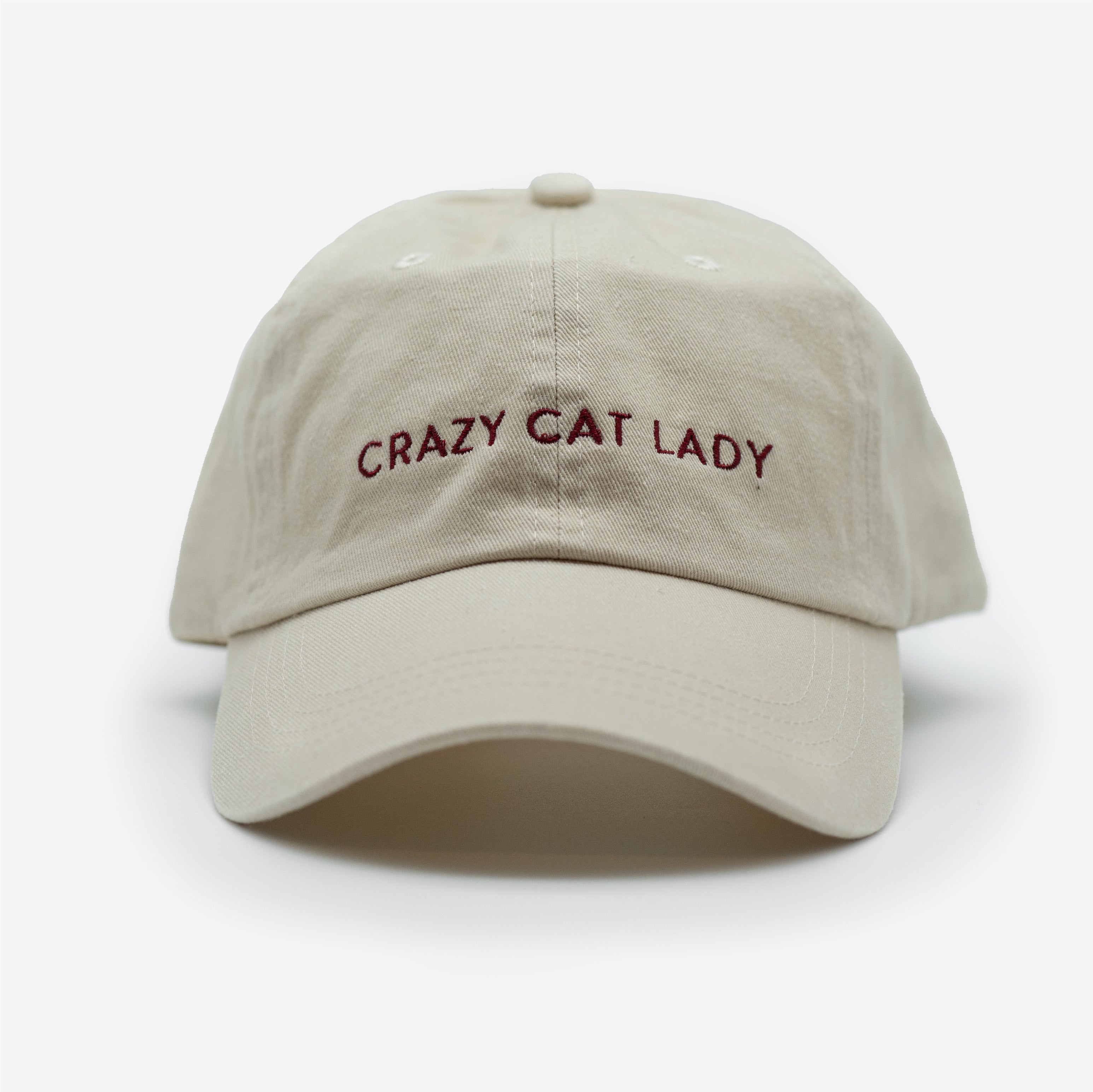 Beige Jeanskeps - Crazy Cat Lady