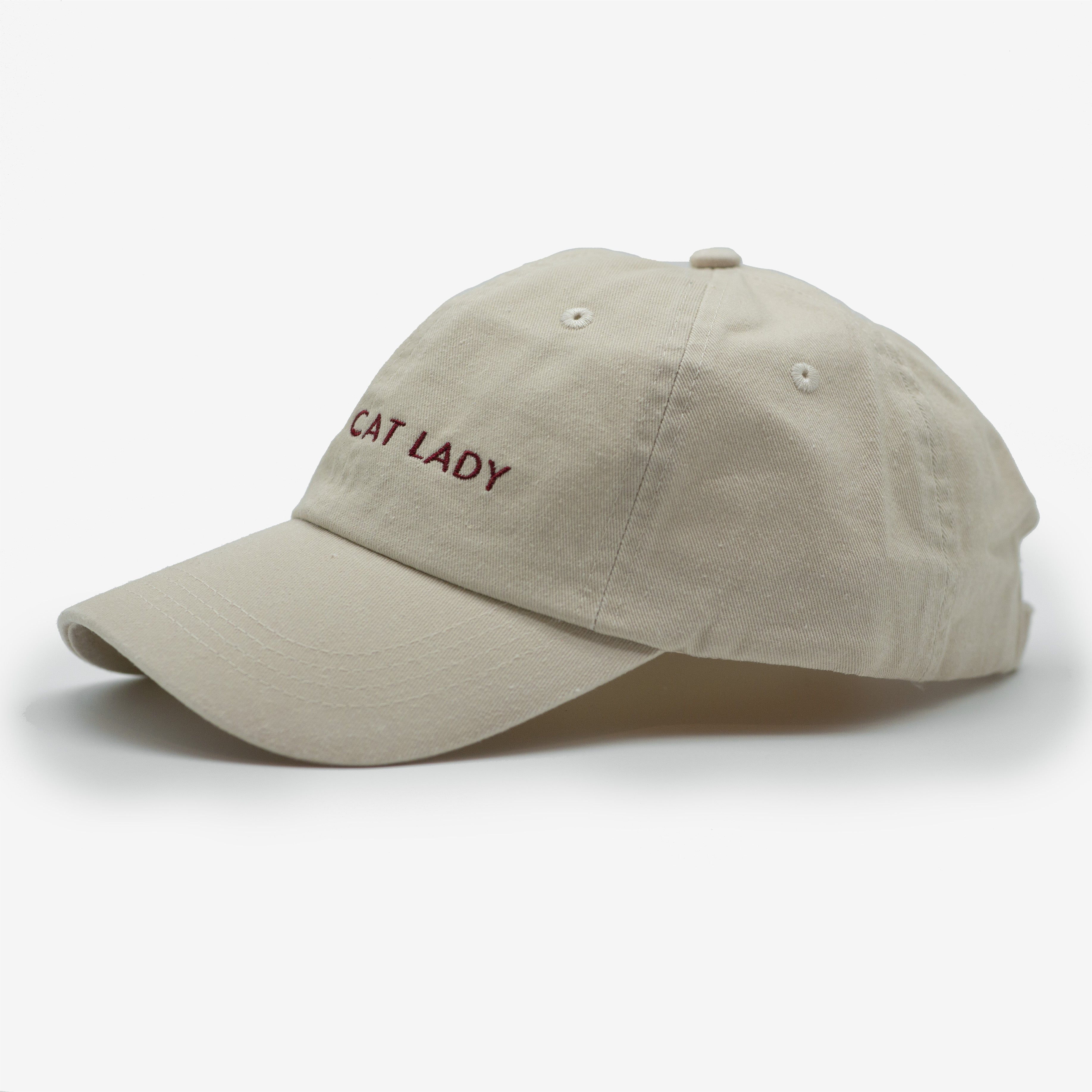 Beige Jeanskeps - Crazy Cat Lady