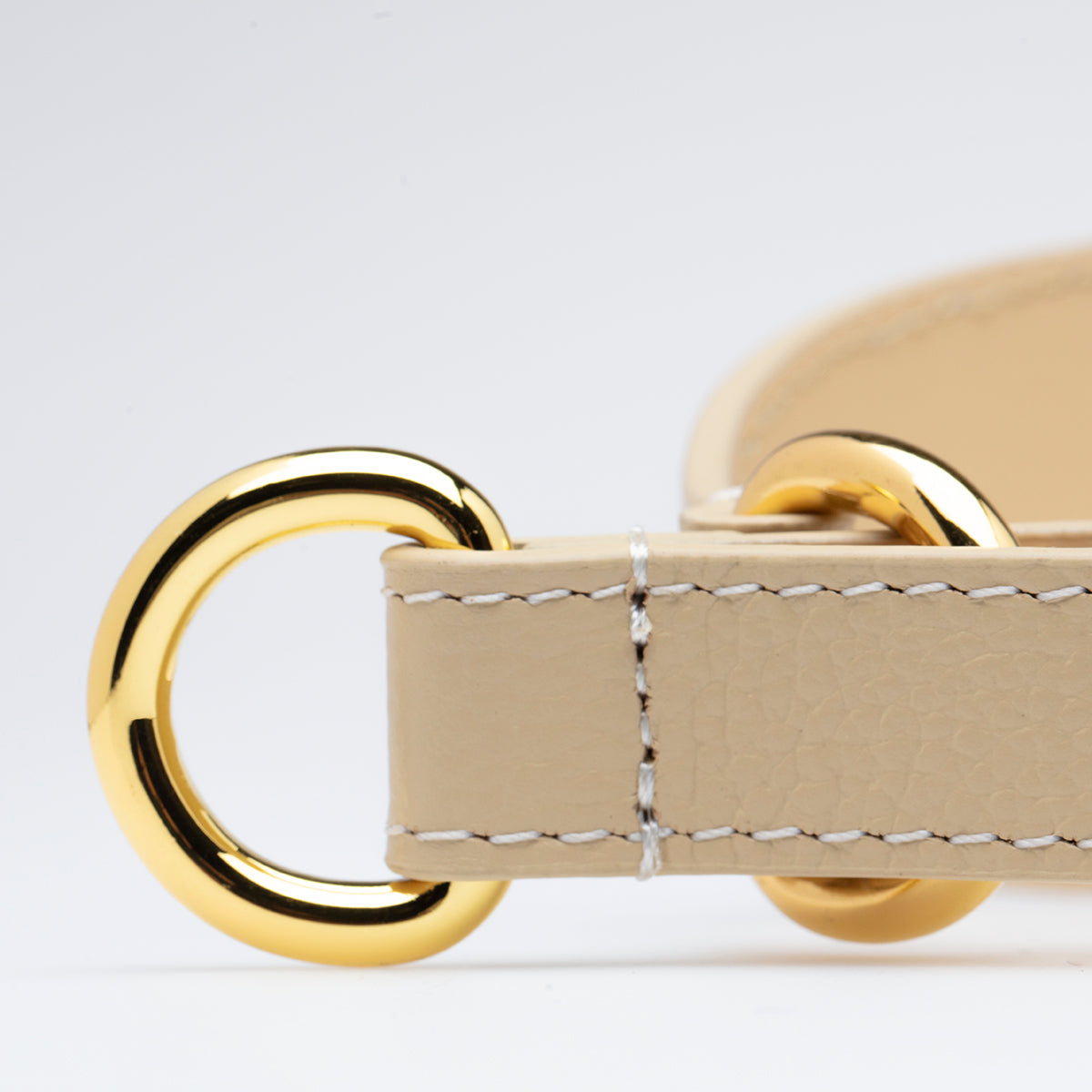 Beige Hundhalsband Halvstryp Bred