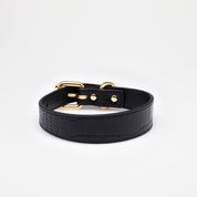Svart Croco Hundhalsband Smal