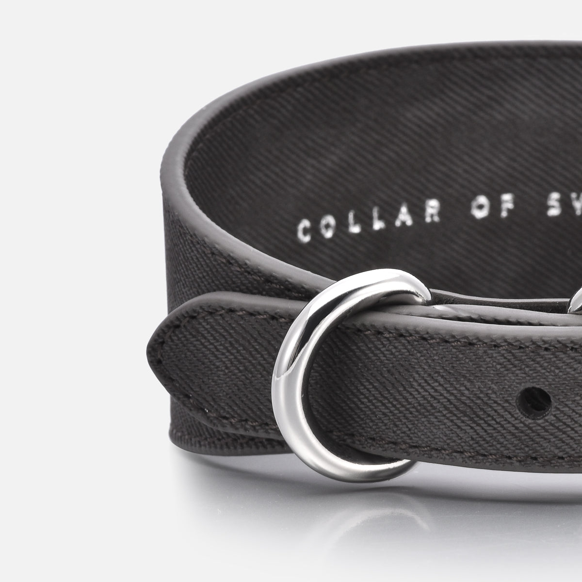 Hundhalsband i Svart Denim Bred