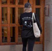 Svart Långärmad T-shirt - Dogs & Wine Make Everything Fine