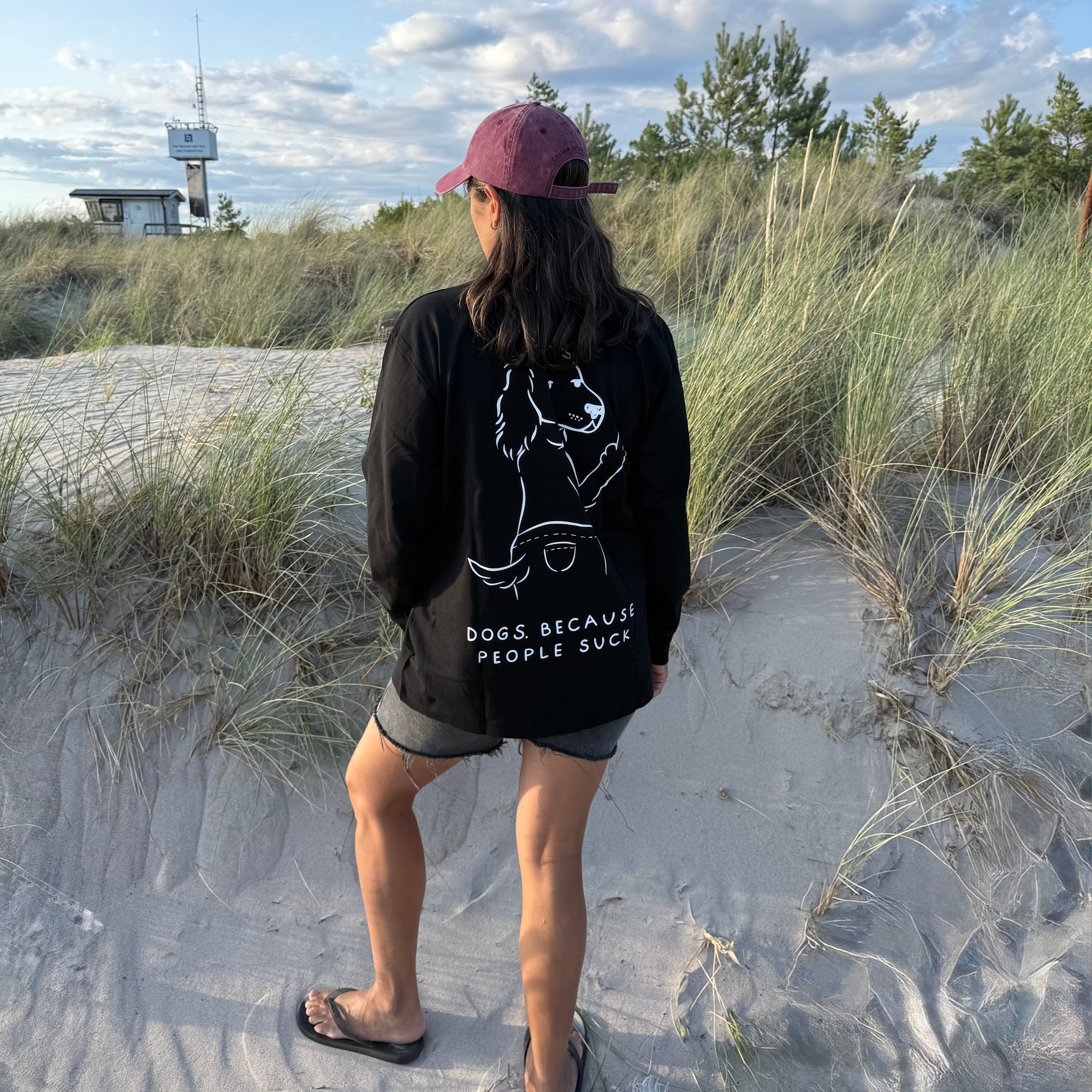 Svart Långärmad T-shirt - Dogs. Because People Suck