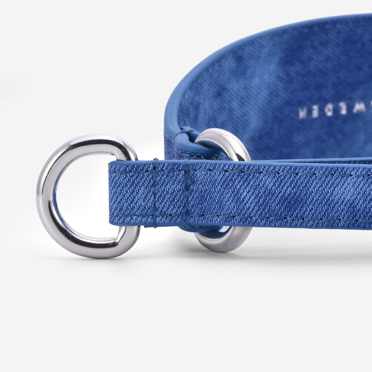 Blå Jeans Hundhalsband Halvstryp Bred