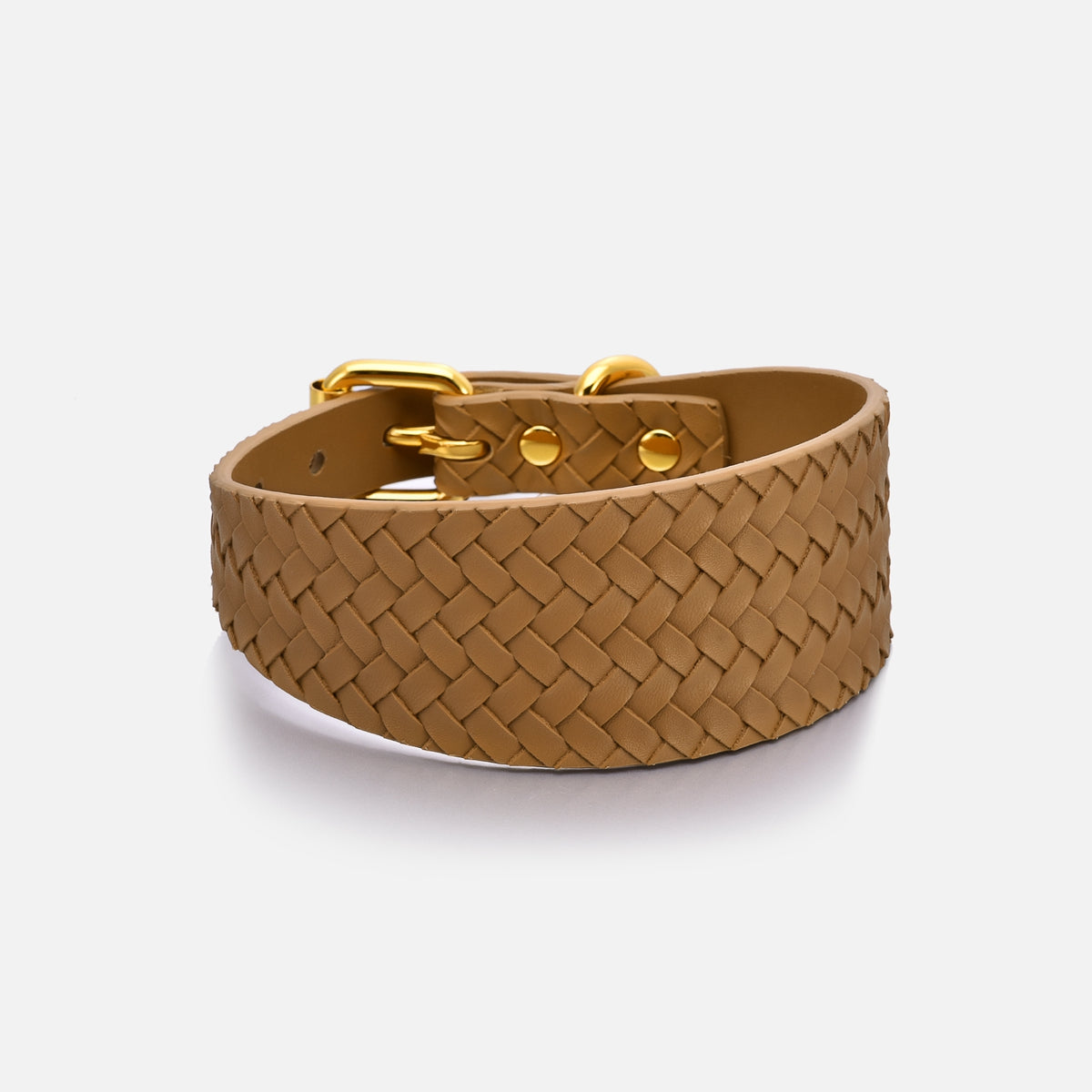 Brunt Flätat Hundhalsband Bred