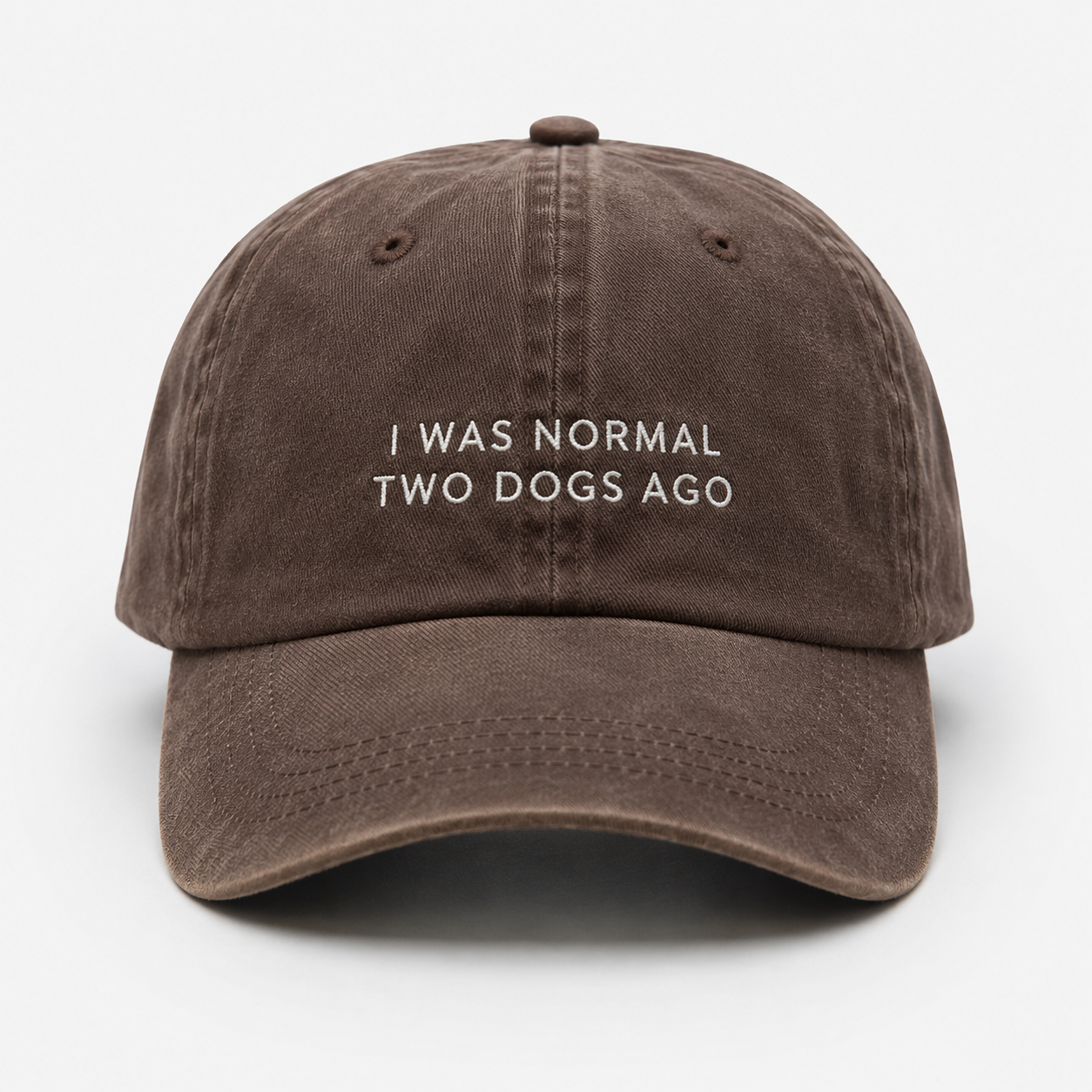 Brown Denim Cap - I Was Normal Two Dogs Ago