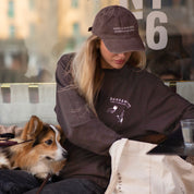 Brun Långärmad T-shirt - Dogs & Wine Make Everything Fine 