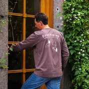 Brun Långärmad T-shirt - Dogs & Wine Make Everything Fine 