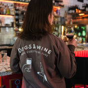 Brun Långärmad T-shirt - Dogs & Wine Make Everything Fine 