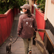 Brun Långärmad T-shirt - Dogs & Wine Make Everything Fine 