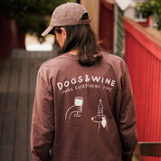 Brun Långärmad T-shirt - Dogs & Wine Make Everything Fine 