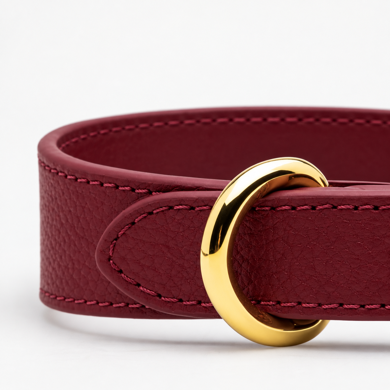 Vinröd Hundhalsband Smal