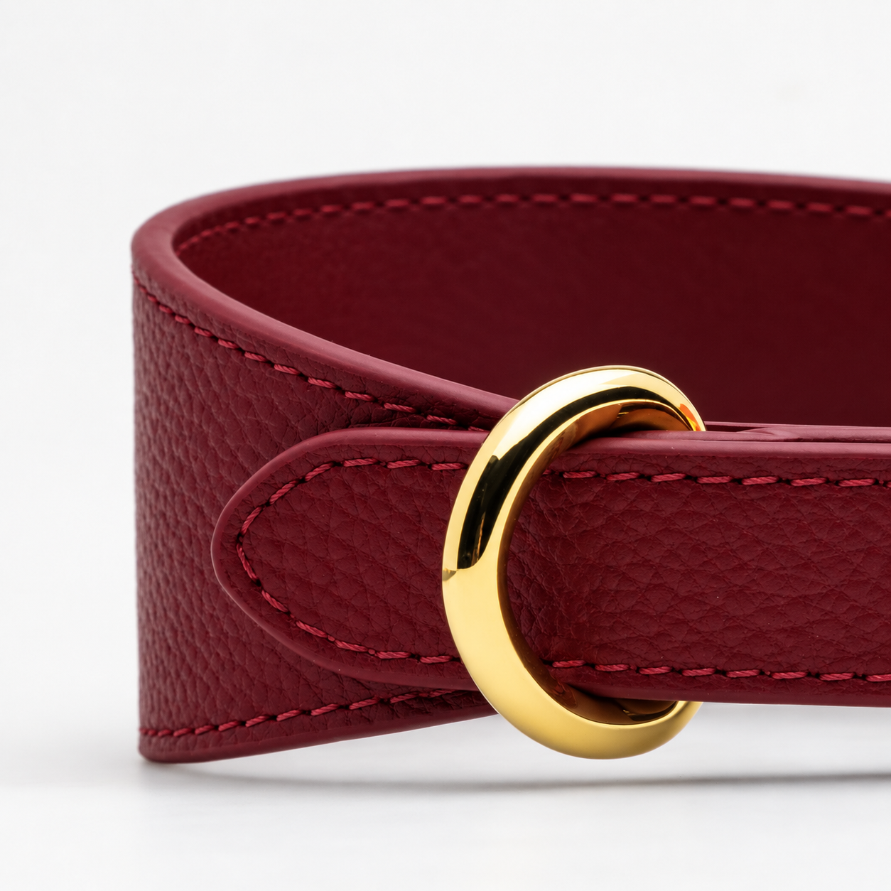 Vinröd Hundhalsband Bred