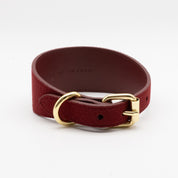 Vinröd Ull Hundhalsband Bred 