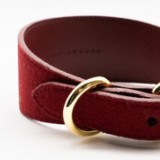 Vinröd Ull Hundhalsband Bred 