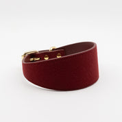 Vinröd Ull Hundhalsband Bred 