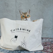 Tygväska - Cats & Wine Make Everything Fine 