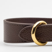 Mörkbrun Hundhalsband Smal