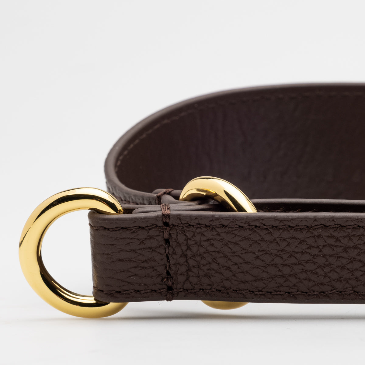 Mörkbrun Hundhalsband Halvstryp Bred