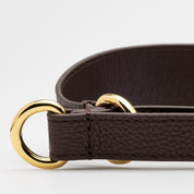 Mörkbrun Hundhalsband Halvstryp Bred
