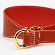 Cognac Hundhalsband Halvstryp Bred