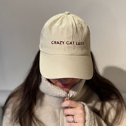 Beige Jeanskeps - Crazy Cat Lady