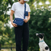 Mörkblå Denim Hundpromenadväska - Crossbody