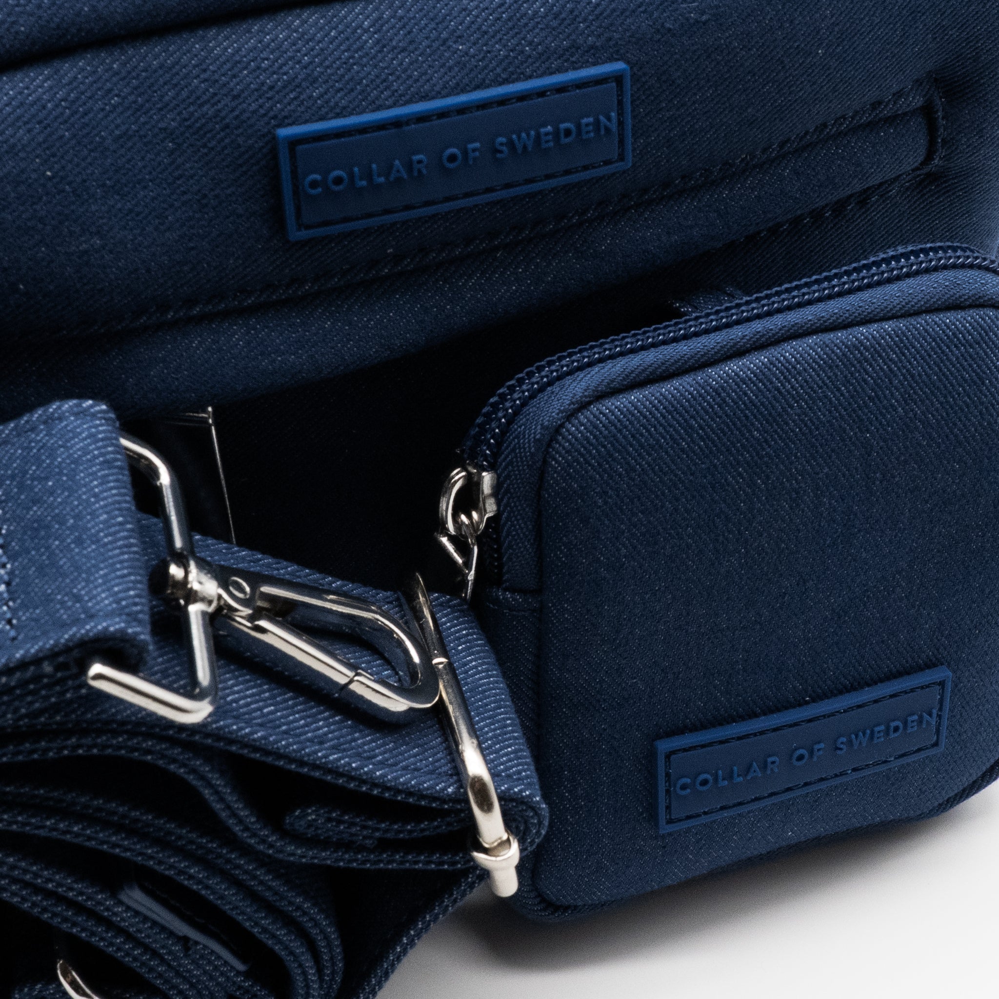 Mörkblå Denim Hundpromenadväska - Crossbody