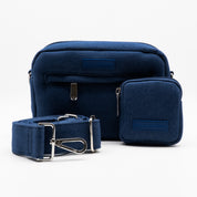 Mörkblå Denim Hundpromenadväska - Crossbody