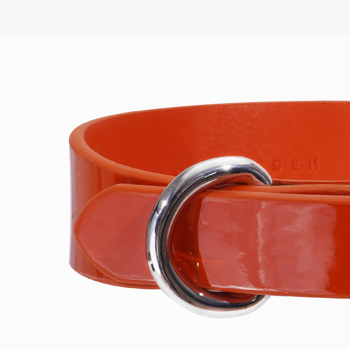 Orange Lack Hundhalsband Smal