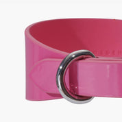 Rosa Lack Hundhalsband Bred