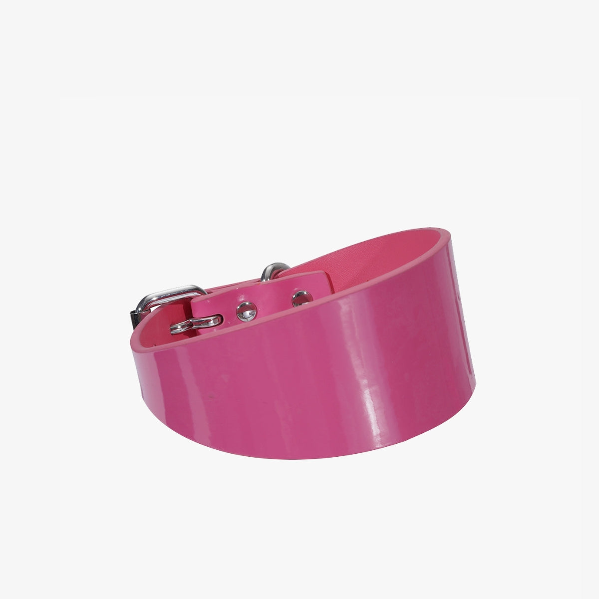 Rosa Lack Hundhalsband Bred