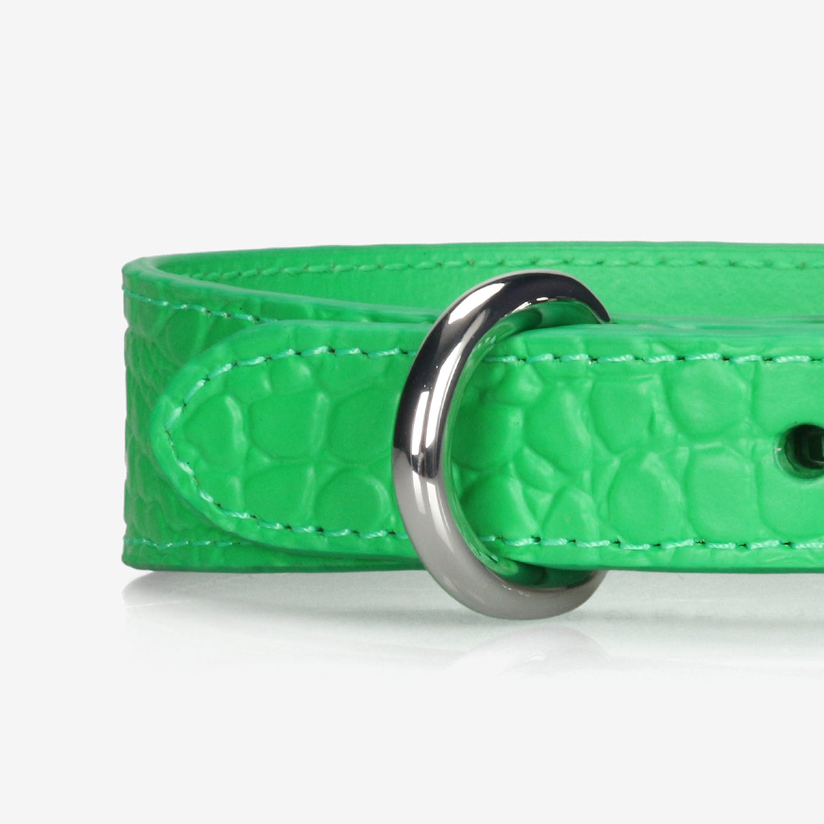 Klargrön Croco Hundhalsband Smal