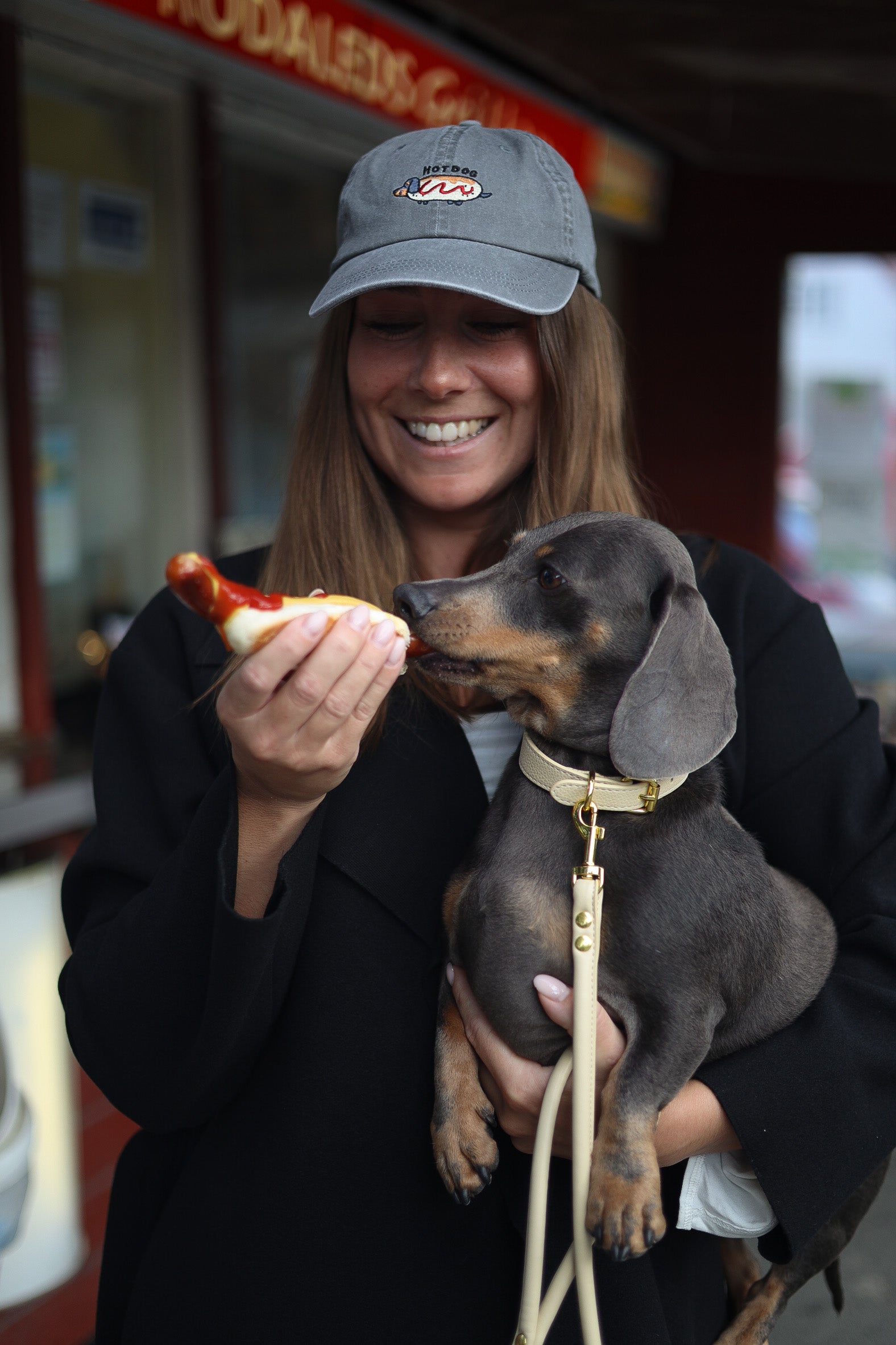 Grå Jeanskeps - Hot Dog