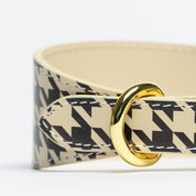 Beige Hundtandsmönster Hundhalsband Bred