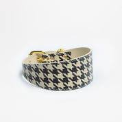 Beige Hundtandsmönster Hundhalsband Bred
