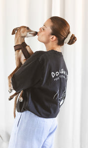 Vintage Svart T-Shirt - Dogs & Wine Make Everything Fine