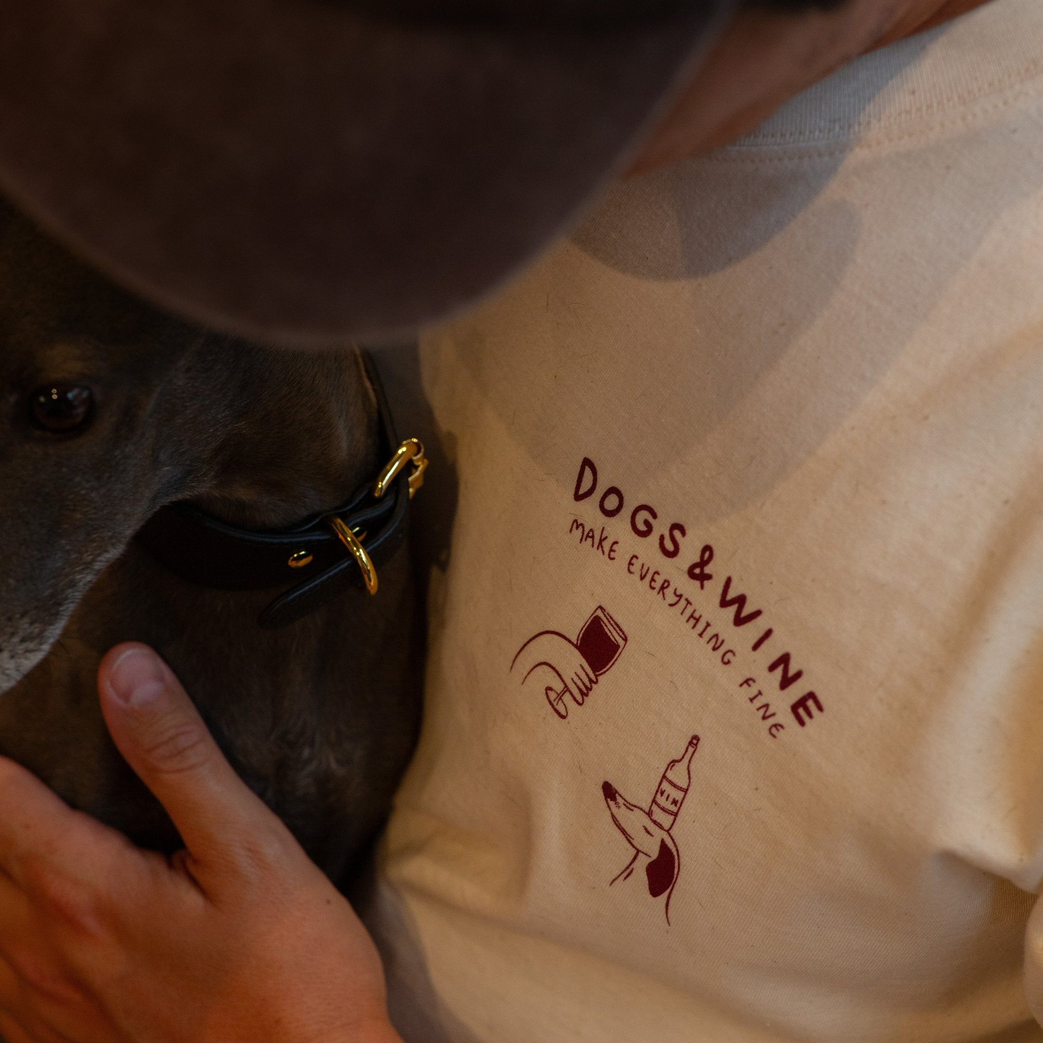 Off-White Long Sleeve - Dogs & Wine Make Everything Fine