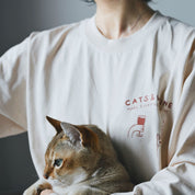 Vit Långärmad T-shirt - Cats & Wine Make Everything Fine 