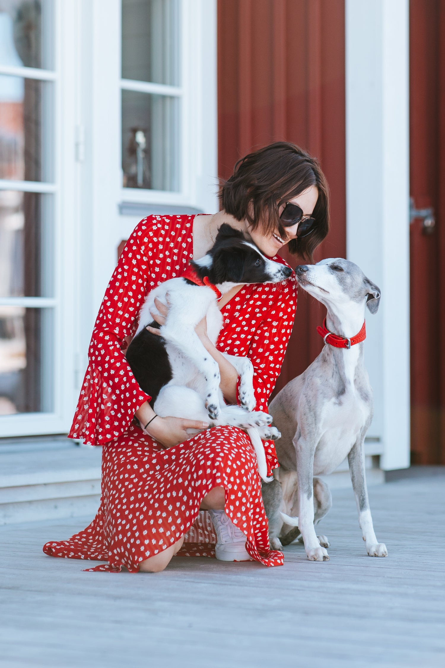 Klarröd Flätat Hundhalsband Bred
