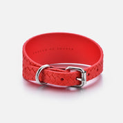 Klarröd Flätat Hundhalsband Bred