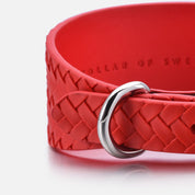 Klarröd Flätat Hundhalsband Bred