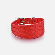 Klarröd Flätat Hundhalsband Bred