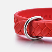 Klarröd Flätat Hundhalsband Smal