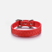 Klarröd Flätat Hundhalsband Smal