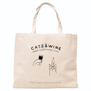 Tygväska - Cats & Wine Make Everything Fine 