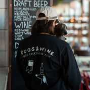 Svart Långärmad T-shirt - Dogs & Wine Make Everything Fine