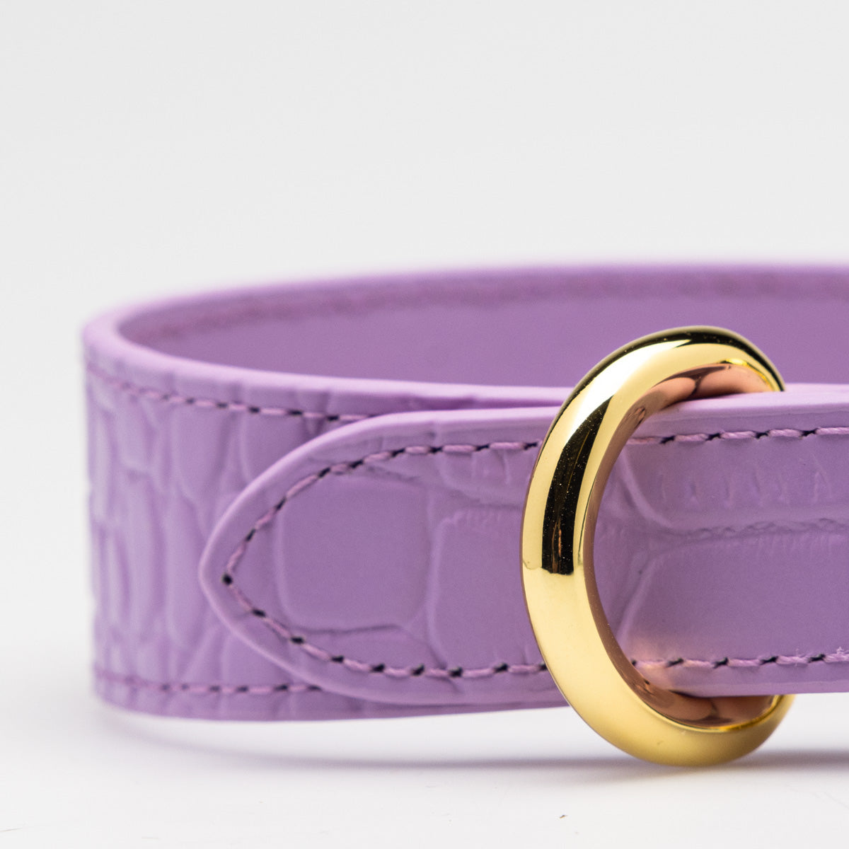 Violett Croco Hundhalsband Smal